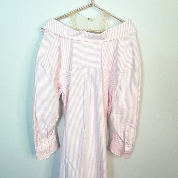 Alexander Wang Falling Off Shoulder illusion Stripe Dress - Picture 6 of 8